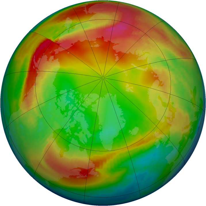 Arctic ozone map for 03 February 1980